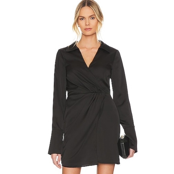 NWT Sanctuary Black Wrap Mini Dress – Size 2 - Picture 1 of 13